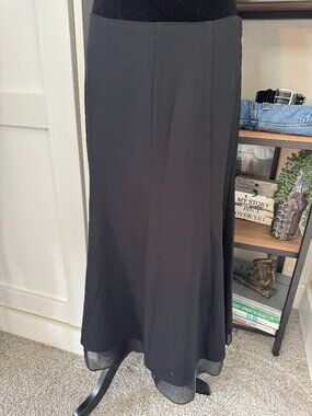 Nordstrom Black Rayon Skirt with Sheer Bottom Underlay - Size M